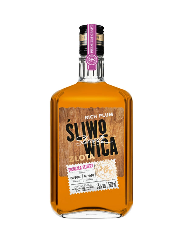Torunska Gold Slivovitz Polish Plum Brandy Liquor (Śliwowica Polska Złota) 50cl / 55%